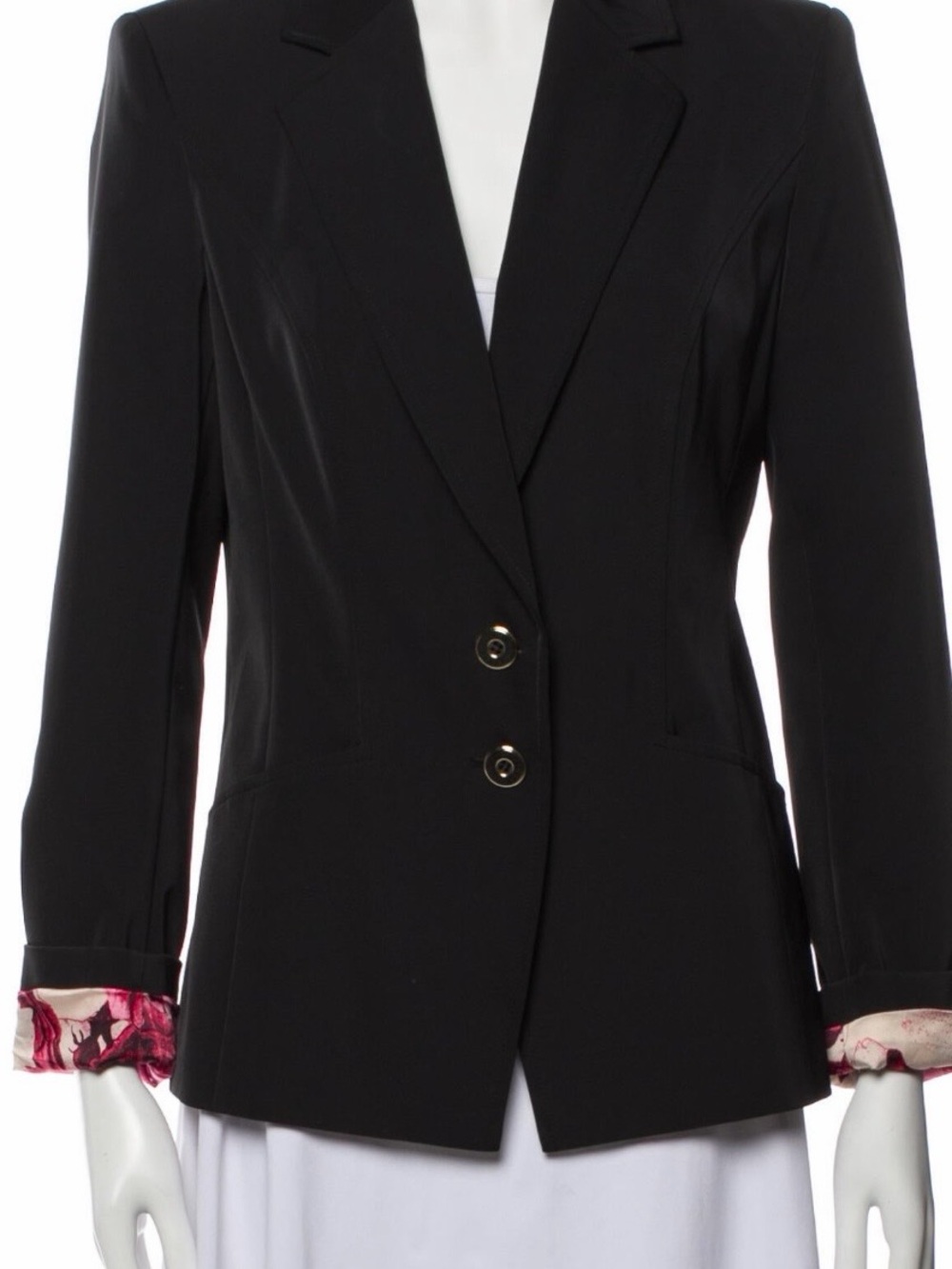 Ted Baker Black Womens Blazer with Floral Inside & Cuff Trim